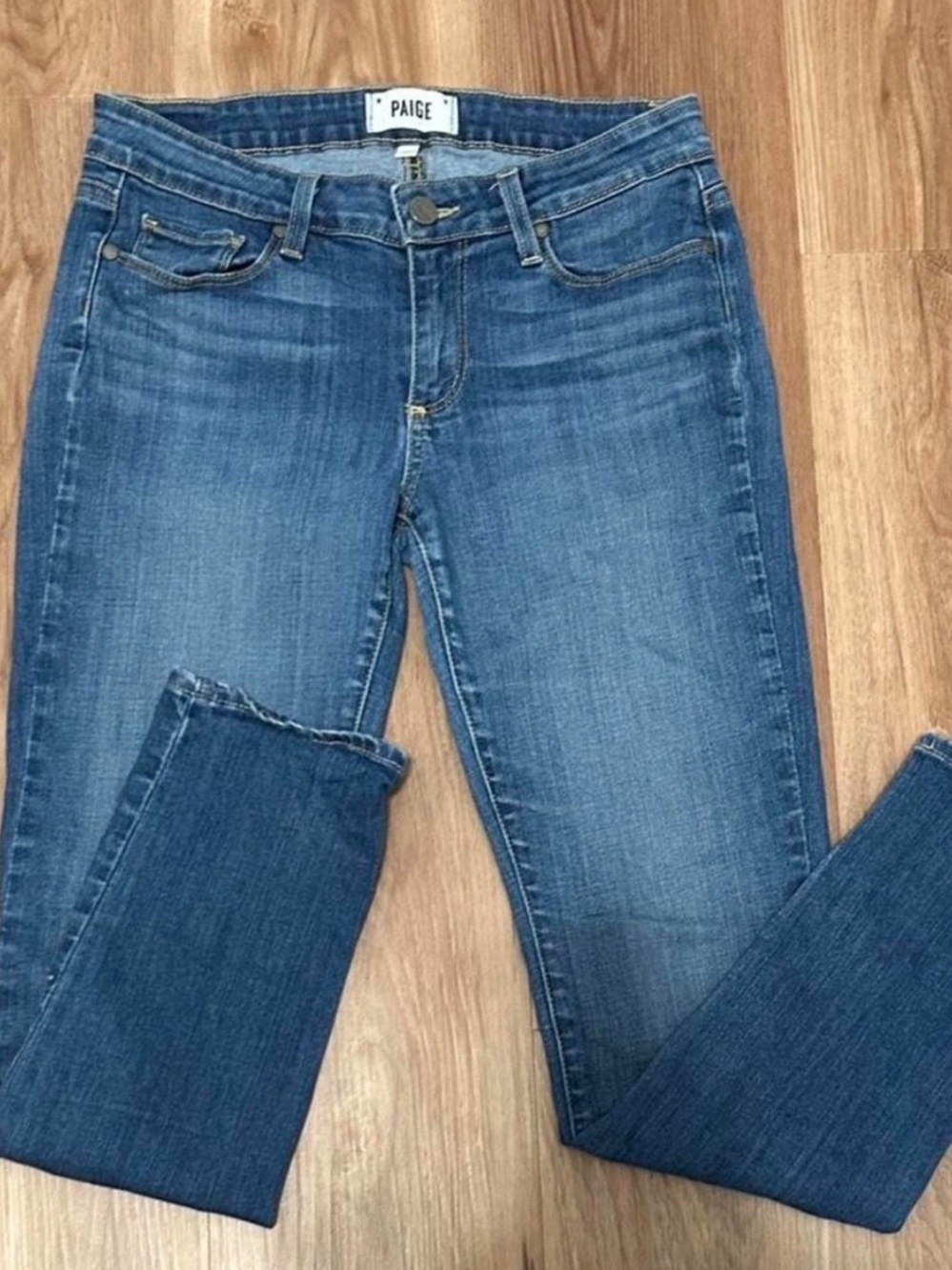 PAIGE Mid Blue Skinny Jeans